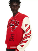 Off White c/o Chicago Bulls Red Varsity Jacket