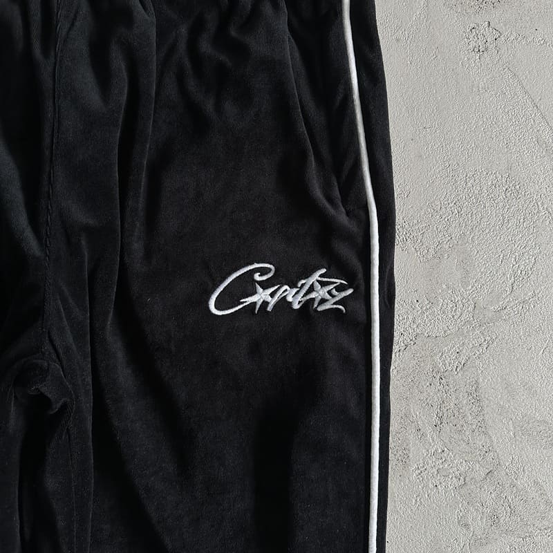Corteiz Black Velour Set