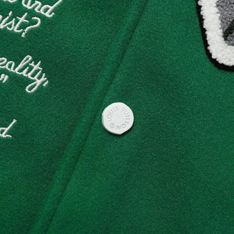 Louis Vuitton Varsity Leather Jacket Green