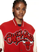 Off White c/o Chicago Bulls Red Varsity Jacket